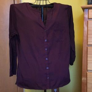 New York&Company Mix fabric Buttoned Tunic Top